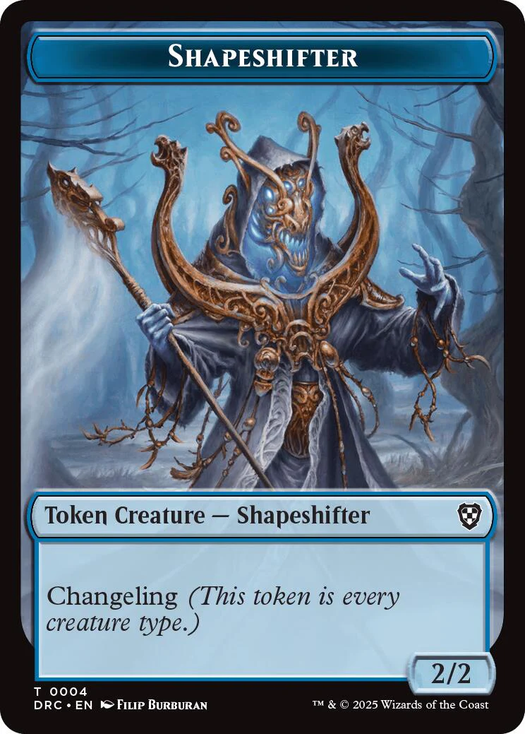 Shapeshifter // Zombie (0003) Double-Sided Token [Aetherdrift Commander Tokens]